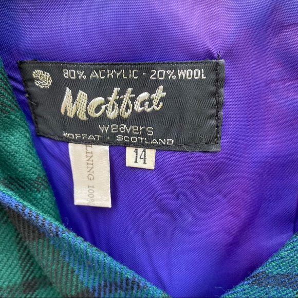 🙀Moffat Weavers Brand Plaid Tartan Dress 💜💚 - Picture 4 of 4